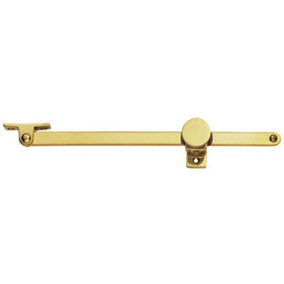 Screw Down Adjustable Casement Window Stay 246 x 19mm Polished Brass