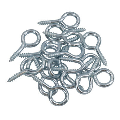 Screw Eye Hooks Fasteners Picture Curtain Hanger 10mm Hook 35mm Length 18pc