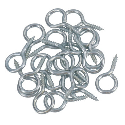Screw Eye Hooks Fasteners Picture Curtain Hanger 6mm Hook 17mm Length 22pc Price Comparisons | Compare The Build
