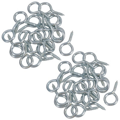 Screw Eye Hooks Fasteners Picture Curtain Hanger 6mm Hook 17mm Length 44pc Price Comparisons | Compare The Build