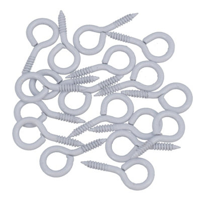 Screw Eye Hooks Fasteners Picture Curtain Hanger 7mm Hook 25mm Length 18pc Price Comparisons | Compare The Build
