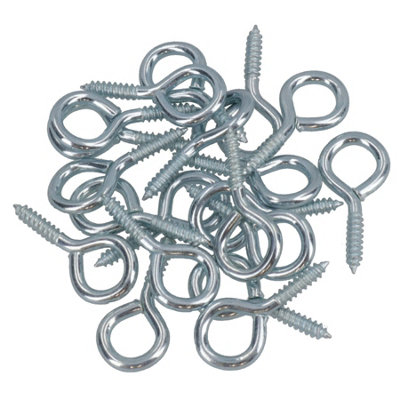 Screw Eye Hooks Fasteners Picture Curtain Hanger 8mm Hook 28mm Length 20pc Price Comparisons | Compare The Build