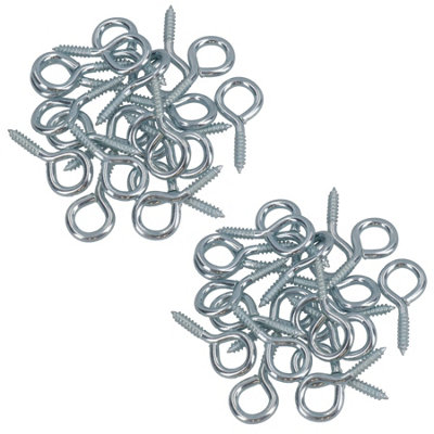 Screw Eye Hooks Fasteners Picture Curtain Hanger 8mm Hook 28mm Length 40pc Price Comparisons | Compare The Build
