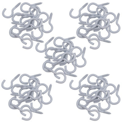 Screw Hook Fasteners Hangers White Plastic Finish 10mm Dia 30mm length 80pc Price Comparisons | Compare The Build