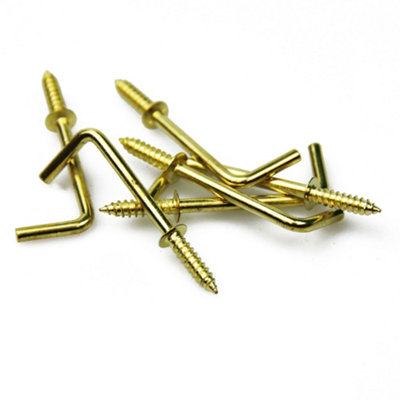 SCREWD 31mm Brass Plated L Hook for Creating Extra Room in the Kitchen, Bathroom and Office - Pack of 30 Price Comparisons | Compare The Build