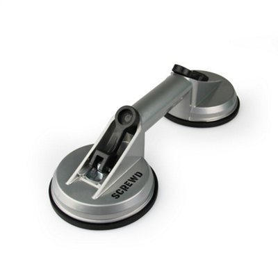 EXLECO 2 Pcs Suction Cup 100KG Heavy Duty Suction Lifter With Dual Suction Glass Lifter Dent Remover Gray
