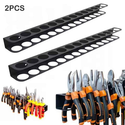Screwdriver Organizer Wall Mount, Metal Plier Rack & Utility Tool Storage For Garage, Workshop