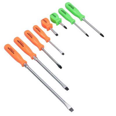 AB Tools 8-Piece High Vis Screwdriver Set – Pozi & Flat Head, TE636