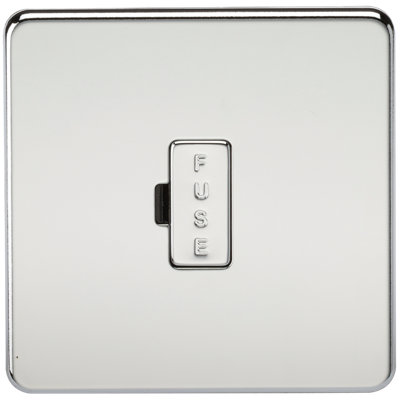 Screwless 13A Fused Spur Unit - Polished Chrome