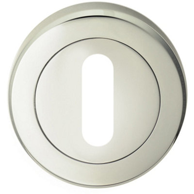 Screwless Round Standard Profile Escutcheon Polished Nickel 51mm Lock Key Plate