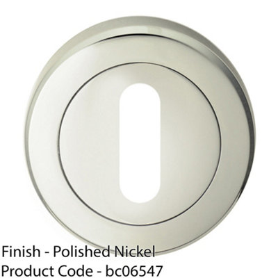 Screwless Round Standard Profile Escutcheon Polished Nickel 51mm Lock Key Plate