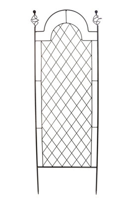 Scroll Garden Wall Trellis Climbing Plant Support Frame Black Set of 2 (H)120cm