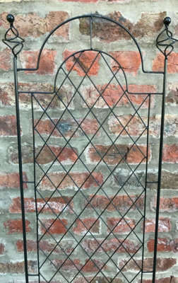 Scroll Garden Wall Trellis Climbing Plant Support Frame Black Set of 2 (H)120cm - 3