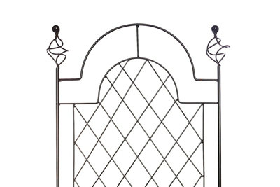 Scroll Garden Wall Trellis Climbing Plant Support Frame Black Set of 2 (H)120cm - 4