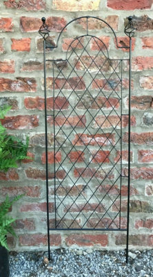 Scroll Garden Wall Trellis Climbing Plant Support Frame Black Set of 2 (H)120cm - 5
