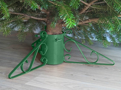 Scrolled Christmas Tree Stand - Green - 6" Diameter