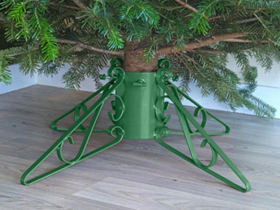 Scrolled Christmas Tree Stand - Red - 5" Diameter