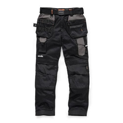 Scruffs Pro Flex Work Trousers with Holster Pockets Black Trade - 28S