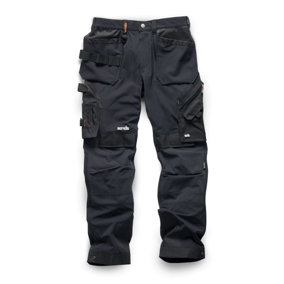Scruffs Pro Trade Flex Plus Slim Fit Work Trousers Black - 34R