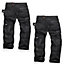 Scruffs Ripstop TWIN PACK Trade Work Trousers with Multiple & Knee Pad Pockets Black - 32in Waist 32in Leg