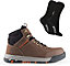 Scruffs Switchback 3 Safety Boots and Work Socks Brown Size 10
