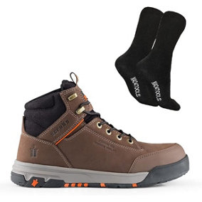 Scruffs Switchback 3 Safety Boots and Work Socks Brown Size 11