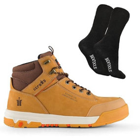 Scruffs Switchback 3 Safety Boots and Work Socks Tan Size 12