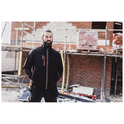 SCRUFFS TRADE FLEX SOFTSHELL WORK JACKET BLACK - M