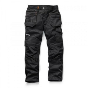 Scruffs Trade Flex Work Trousers Black Hardwearing - 30in Waist, 30in Leg