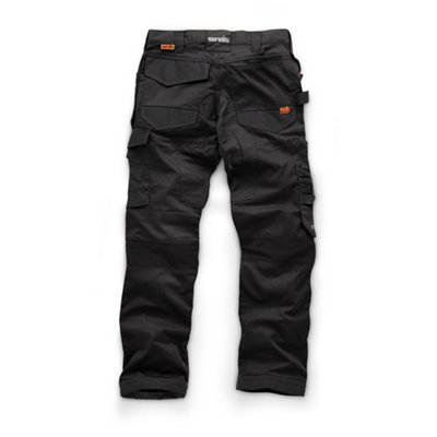 Scruffs Trade Work Trousers With Holster Pockets Black - Size 28R
