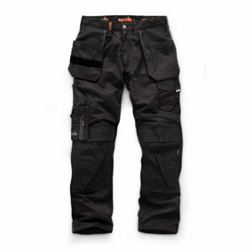 Scruffs Trade Work Trousers With Holster Pockets Black - Size 28S