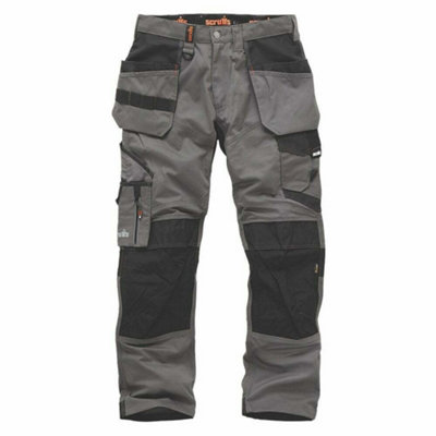 Scruffs Trade Work Trousers With Holster Pockets Graphite Grey - Size 28S