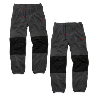 Scruffs TWIN PACK Vintage Fleece Jogger Pants Dark Grey Knee Pad Insert Workwear Jogging Bottoms Large DIY at B Q