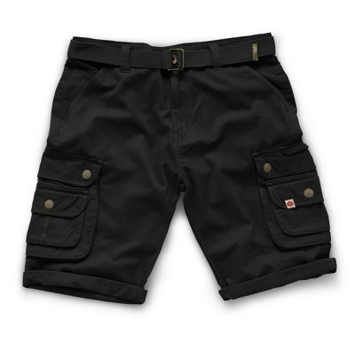 Scruffs Vintage Cargo Cotton Trade Shorts Black 38in Waist DIY