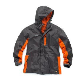 Scruffs Worker Jacket Graphite Grey & Orange Waterproof Coat - S