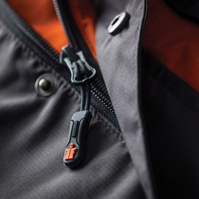 Scruffs Worker Jacket Graphite Grey & Orange Waterproof Coat - XXL