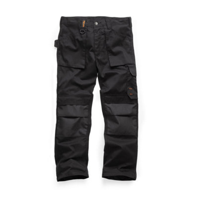 Scruffs Worker Multi Pocket Work Trousers Black Trade - 28R