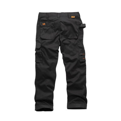 Scruffs Worker Multi Pocket Work Trousers Black Trade - 32L