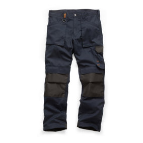 Scruffs Worker Multi Pocket Work Trousers Navy Trade - 34R