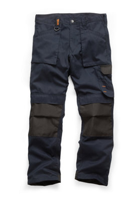Scruffs Worker Multi Pocket Work Trousers Navy Trade - 38S