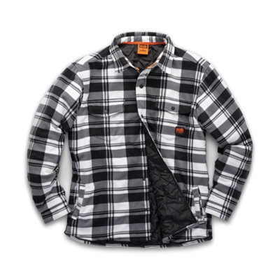 Scruffs Worker Padded Checked Shirt (White)  (Small)
