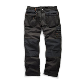 Scruffs WORKER PLUS Black Work Trousers with Holster Pockets Trade Hardwearing - 30in Waist - 34in Leg - Long