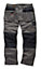 Scruffs WORKER PLUS Graphite Grey Work Trousers with Holster Pockets Trade Hardwearing - 28in Waist - 30in Leg - Short