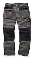 Scruffs WORKER PLUS Graphite Grey Work Trousers with Holster Pockets Trade Hardwearing - 30in Waist - 30in Leg - Short