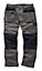 Scruffs WORKER PLUS Graphite Grey Work Trousers with Holster Pockets Trade Hardwearing - 30in Waist - 30in Leg - Short