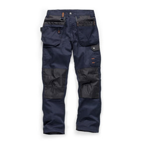Scruffs WORKER PLUS Navy Work Trousers with Holster Pockets Trade Hardwearing - 28in Waist - 32in Leg - Regular