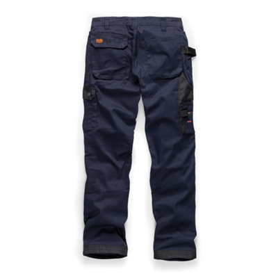 Scruffs WORKER PLUS Navy Work Trousers with Holster Pockets Trade Hardwearing - 30in Waist - 32in Leg - Regular