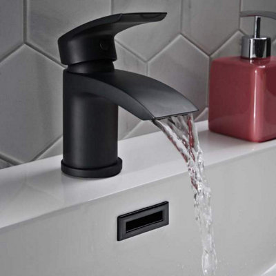 Scudo Belini Matt Black Mini Mono Basin Mixer Tap
