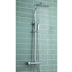 Scudo Marco Oval Telescopid Rigid Riser Shower Kit with Thermostatic Bar Valve
