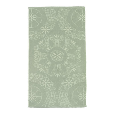 Sculpted Floral Patterned Bath Sheet - Sage Green - 4